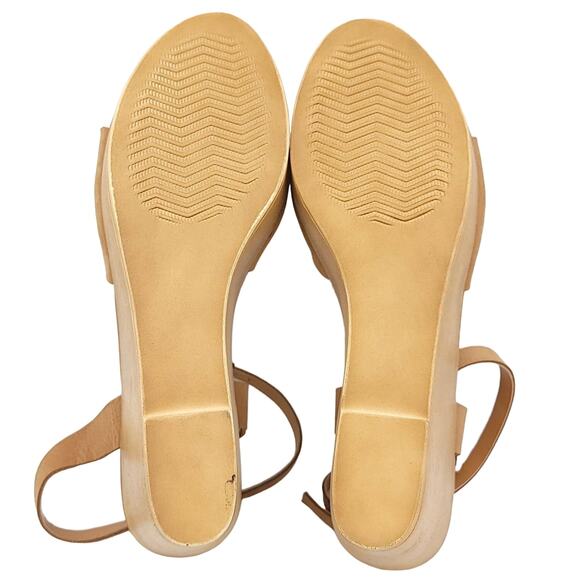 Steve Madden Women Strappy Wooden Wedge Sandals Welsh Size US 11 Camel Nubuck - Picture 12 of 13